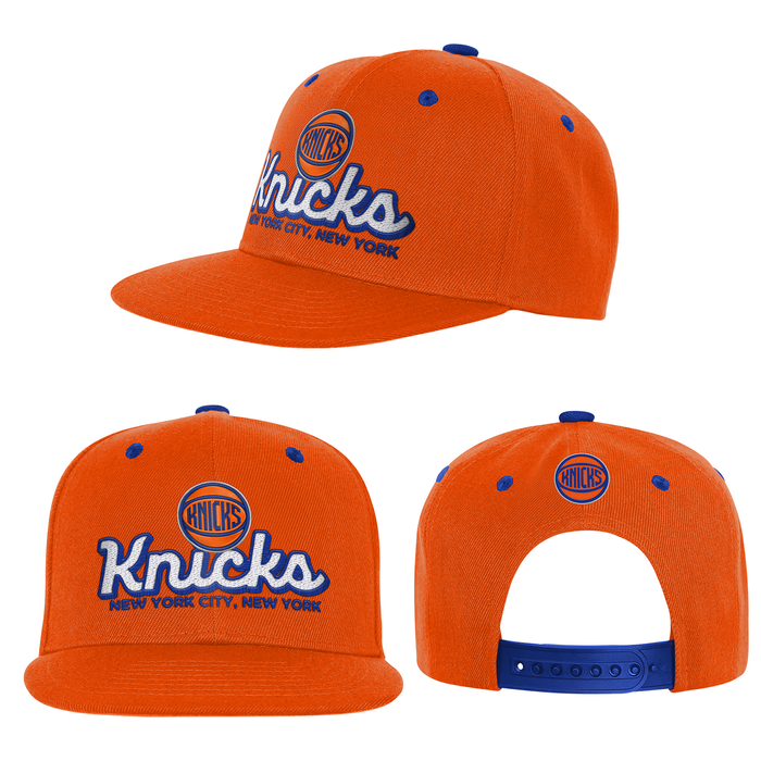 Youth Knicks Script Orange Flatbrim Snapback - Image 4