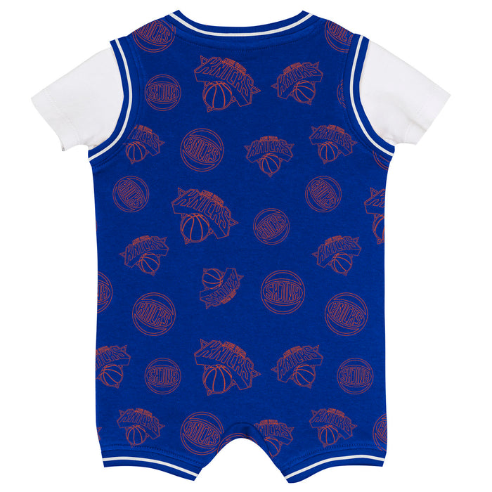 Newborn Knicks Logo Mania Romper Onesie - Image 2