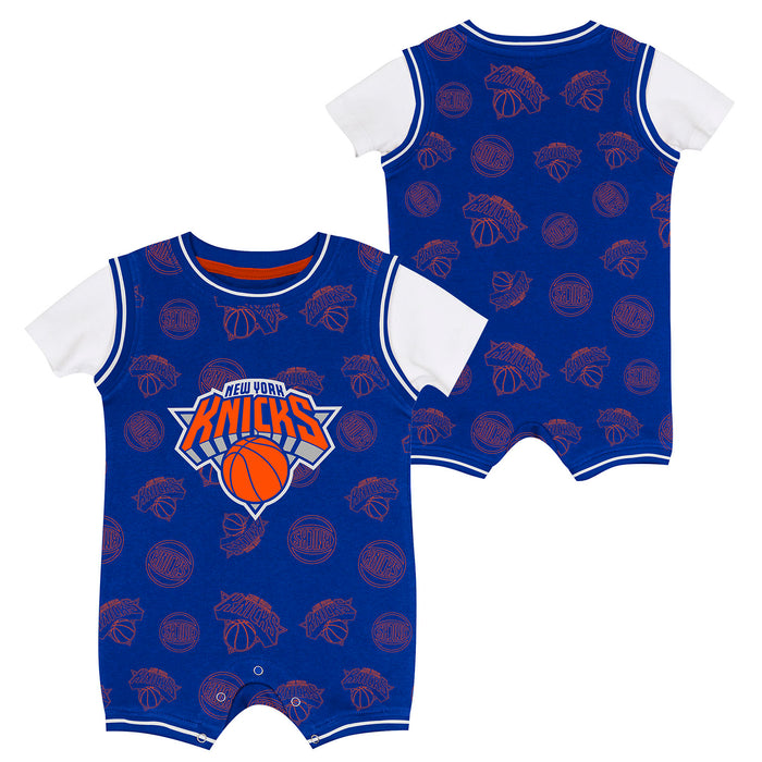 Newborn Knicks Logo Mania Romper Onesie - Image 3