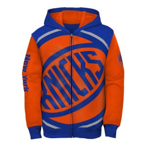 Youth Knicks Oversized Logo Full Zip Hoodie