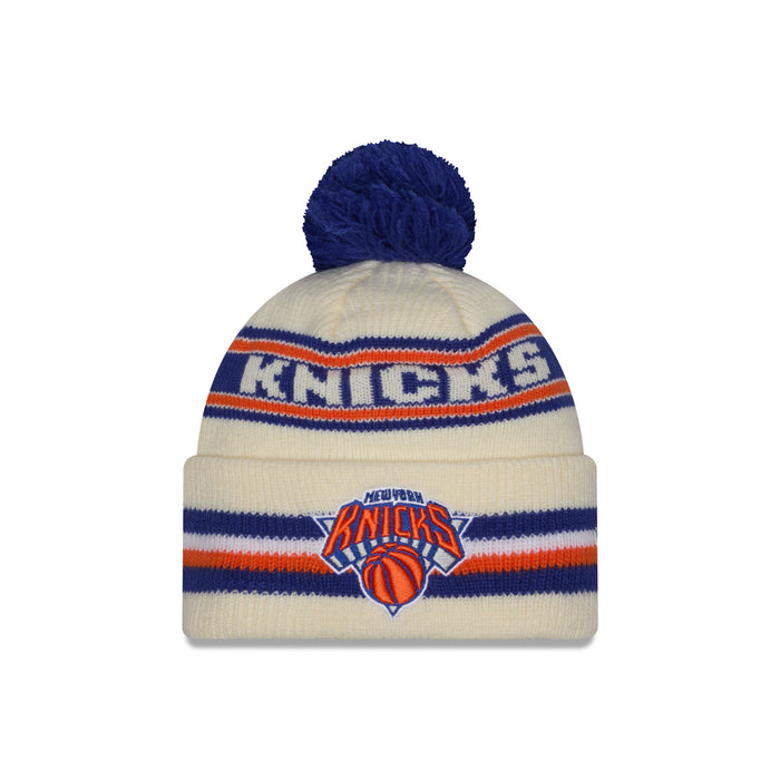 Youth New Era Knicks Classic Chrome/Royal Knit Pom