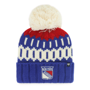 Women's '47 Brand Rangers Royal Felicity Cuff Pom Knit