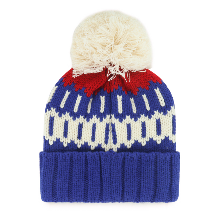 Women's '47 Brand Rangers Royal Felicity Cuff Pom Knit - Image 2