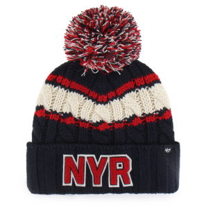 Women's '47 Brand Rangers Navy Emma Cuff Pom Knit