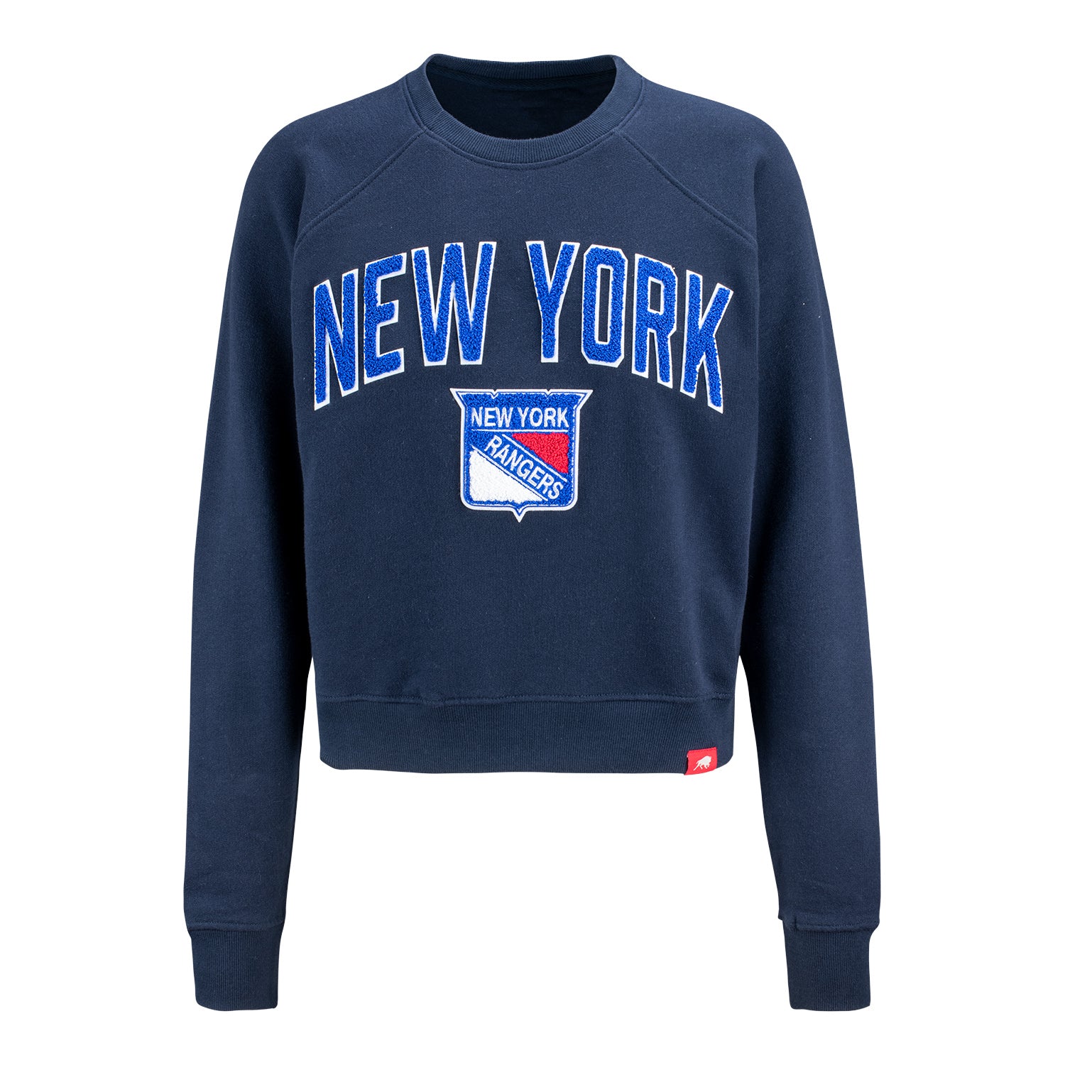 Women's Sportiqe Rangers Drexel Navy Ashlyn French Terry Crew