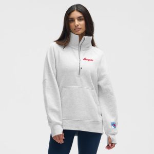 Women's Lululemon Rangers Heather Grey Scuba Oversized Funnel Neck Half Zip