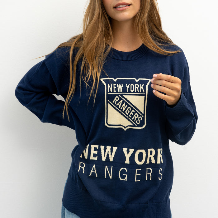 Women's Line Change Rangers Team Logo Knit Sweater - Image 2