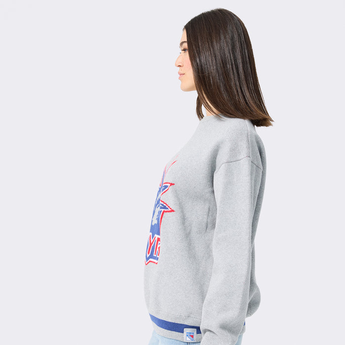 Terez Rangers Liberty Heather Grey Knit Cotton Sweater - Image 3
