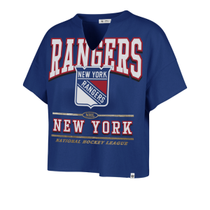 Women's '47 Brand Rangers Elation Oversized Notch Neck Tee