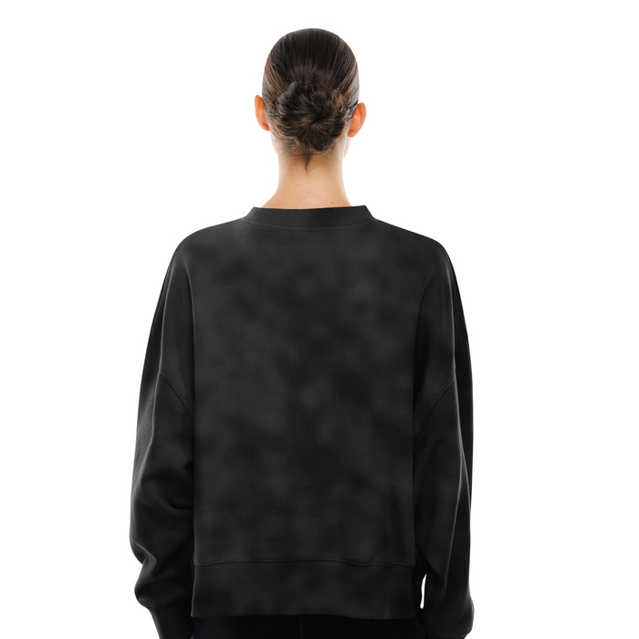 Women's New Era Rangers Throwback Washed Black Crew - Image 2