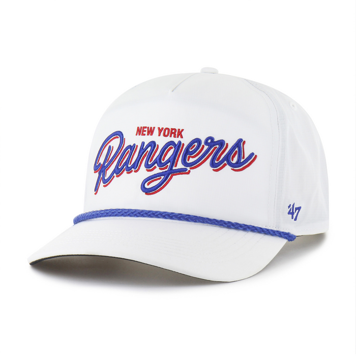 '47 Brand Rangers White BRRR Fairway Hitch Snapback
