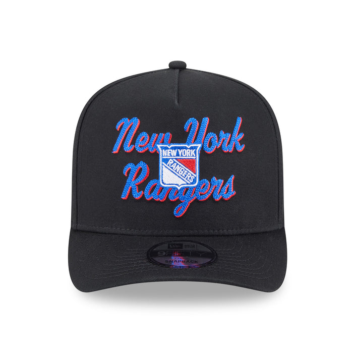 New Era Rangers Chainstitch 950 A Frame Snapback Black - Image 4