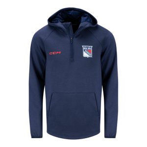 CCM Rangers Quarter Zip Pullover Fleece Hood