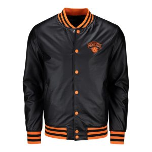Wild Collective Knicks Metallic Bomber Jacket