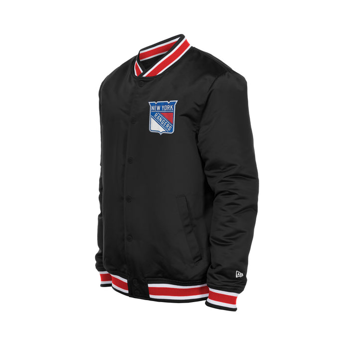 New Era Rangers Sport Classic Snap Front Black Satin Jacket - Image 3