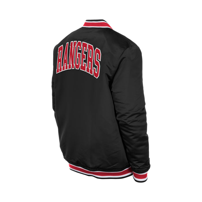 New Era Rangers Sport Classic Snap Front Black Satin Jacket - Image 4