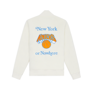 NYON x Knicks Give and Go Cream Varsity Jacket