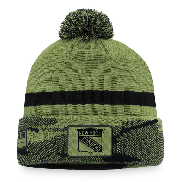 Fanatics Rangers Military Appreciation Beanie Cuff Pom