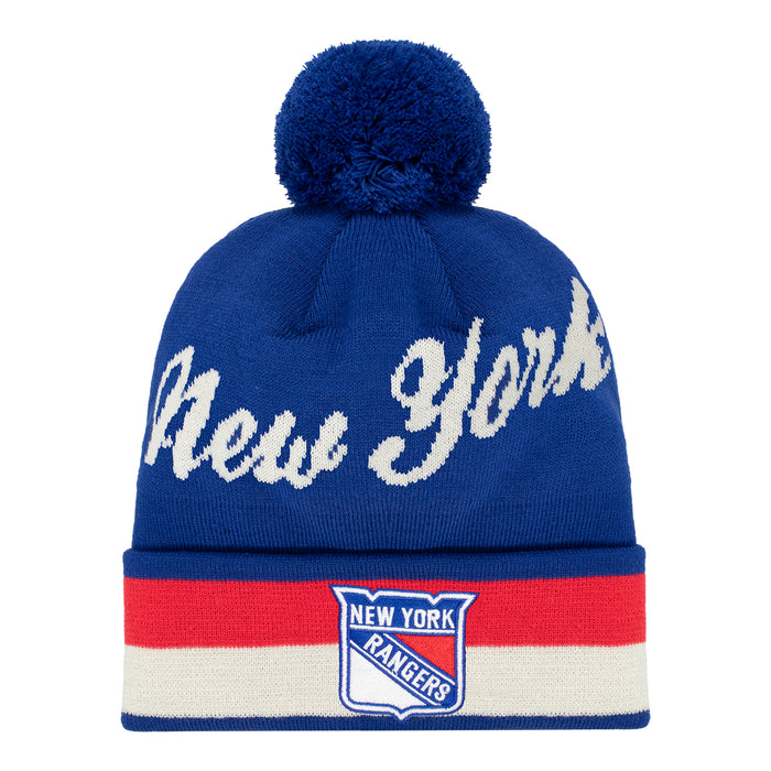 CCM Rangers New York Script Pom Beanie