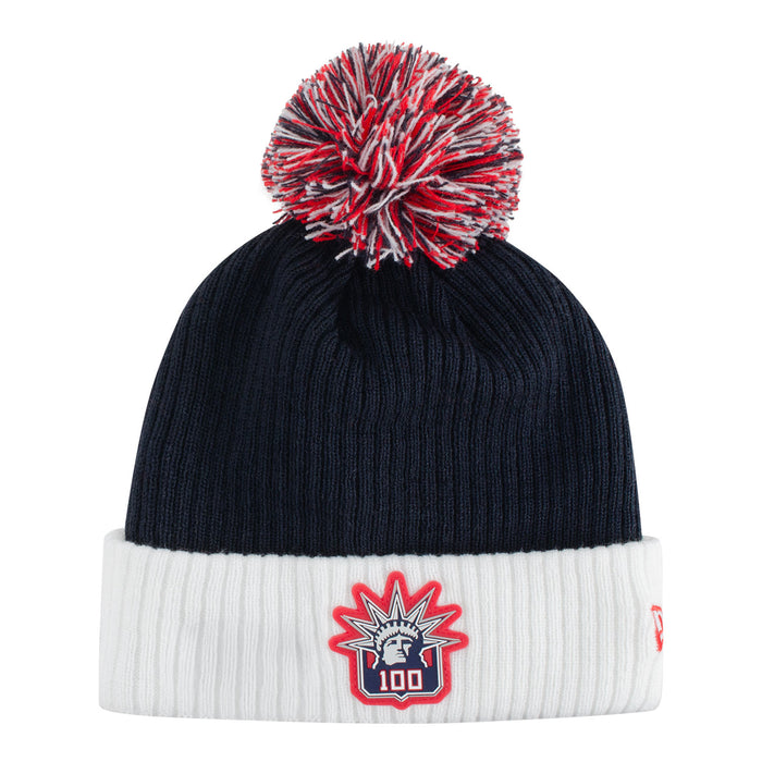 New Era Rangers Exclusive Centennial Liberty 100 Pom Beanie