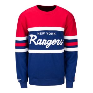 Mitchell & Ness Rangers Big & Tall Head Coach Fleece Crewneck Sweatshirt