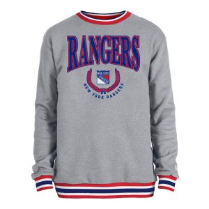 New Era Rangers Retro Ribbed Crewneck Fleece
