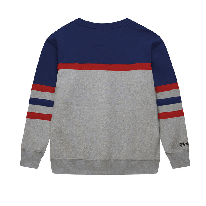 Mitchell & Ness Rangers Grey/Navy Head Coach Fleece Crew - Image 2
