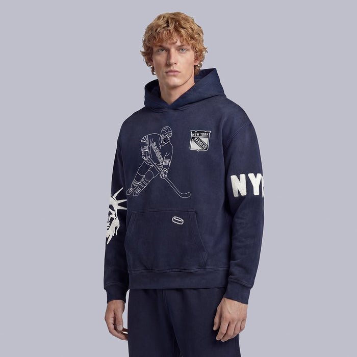 GAME 7 x Rangers Centennial Vintage Washed Embroidery Hoodie - Image 3