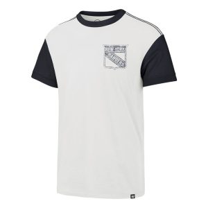 47 Brand Rangers White Wash Double Header Cannon Tee