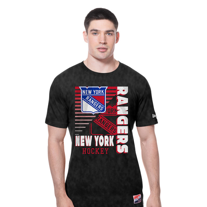 New Era Rangers Throwback Collection Washed Black Tee - Image 3