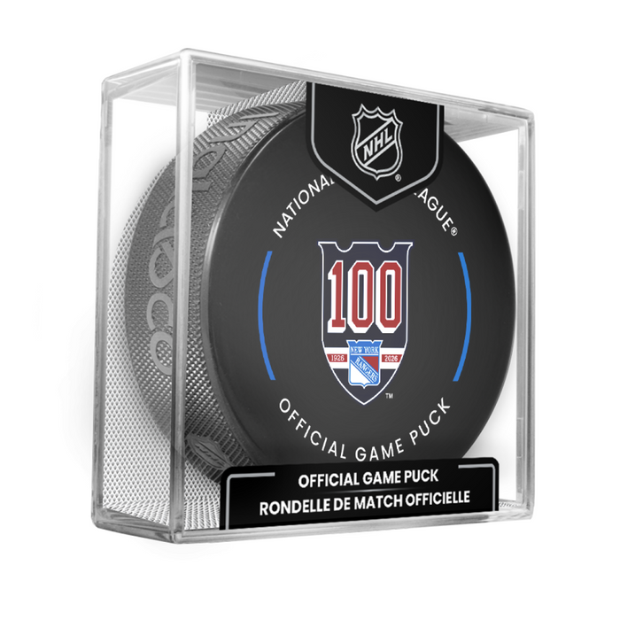 Inglasco Rangers Centennial 2025-26 Official Game Puck in Cube