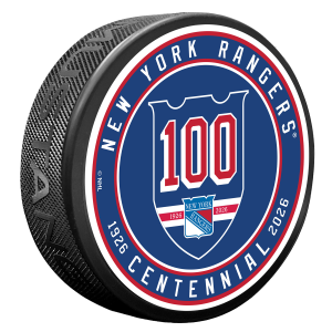 Mustang Rangers Centennial 100th Primary Logo Puck