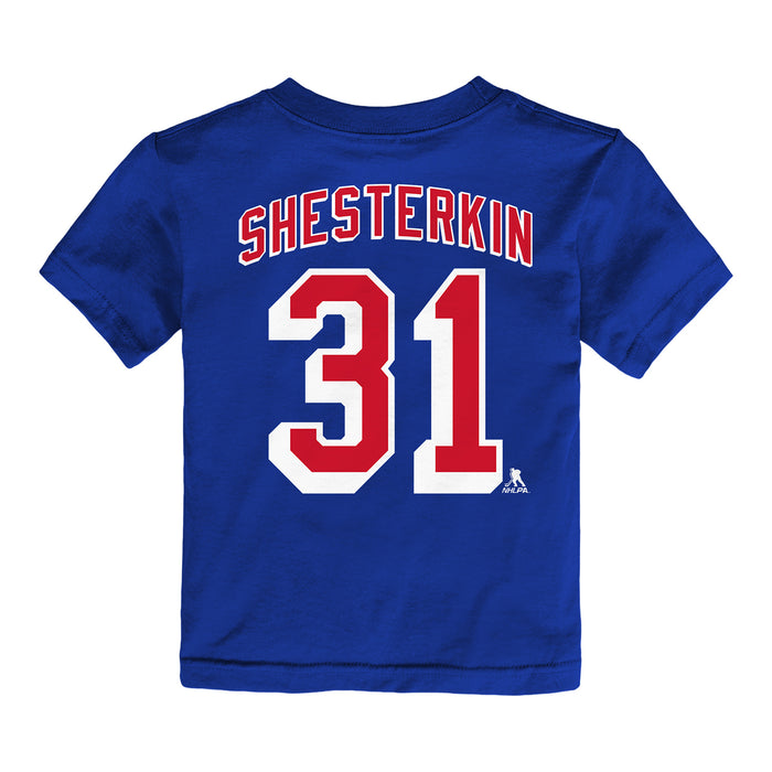 Toddler Rangers Igor Shesterkin Name & Number Tee - Image 2