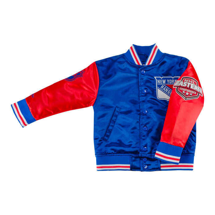 Toddler Mitchell & Ness Rangers Primetime Heavyweight Satin Jacket - Image 4