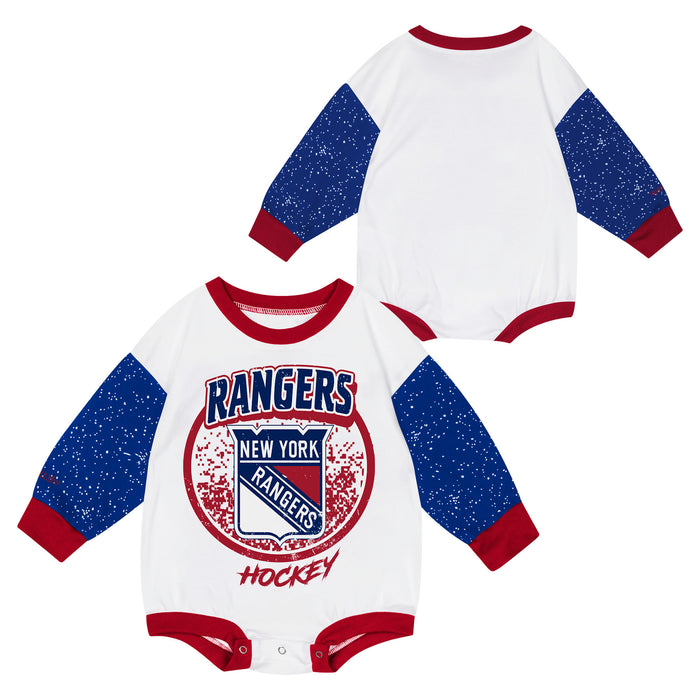 Infant Mitchell & Ness Rangers Poster Long Sleeve Onesie - Image 3