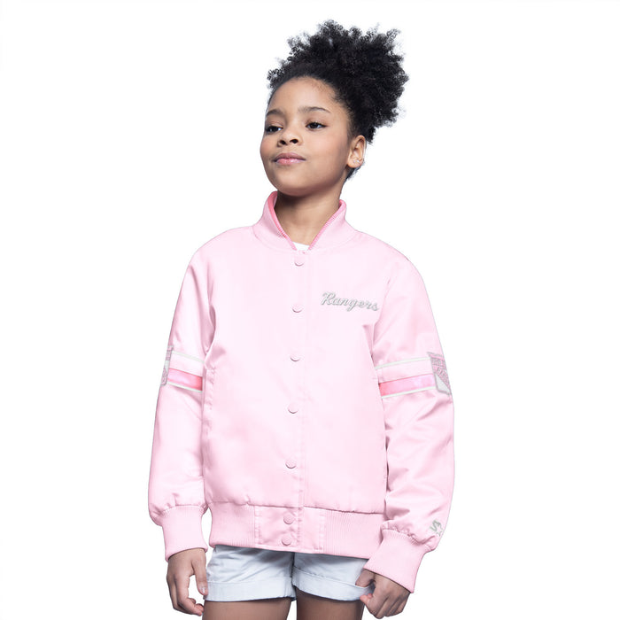 Youth Starter Rangers Arena Pink Varsity Jacket