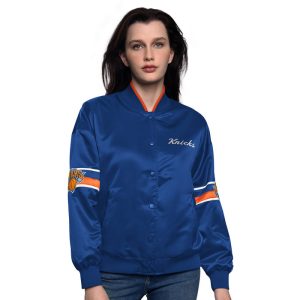 Women's Starter Knicks Hurry Up Offense Royal Varsity Jacket