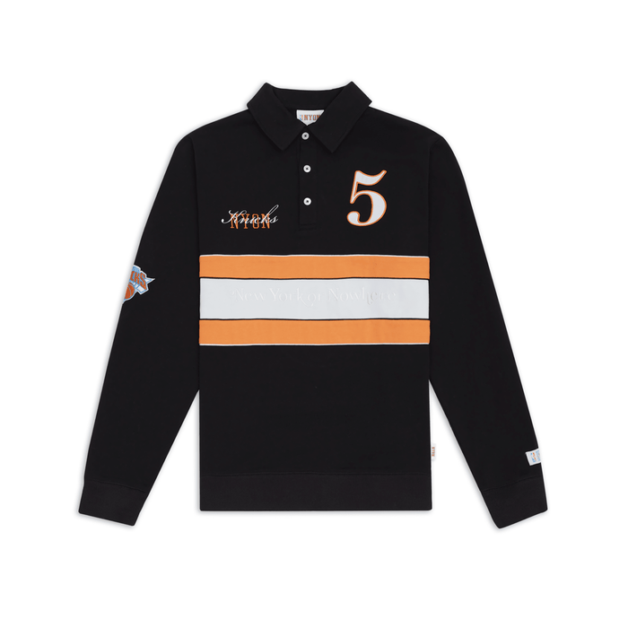 NYON x Knicks Boroughs Black Rugby Longsleeve Tee