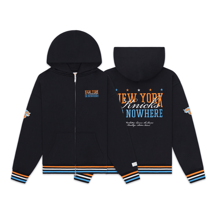 NYON x Knicks Black Crossover Zip Hoodie - Image 3