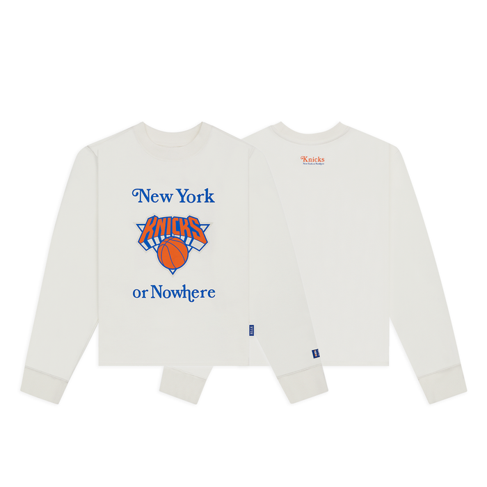 Women's NYON x Knicks Give & Go Crewneck Off White - Image 3