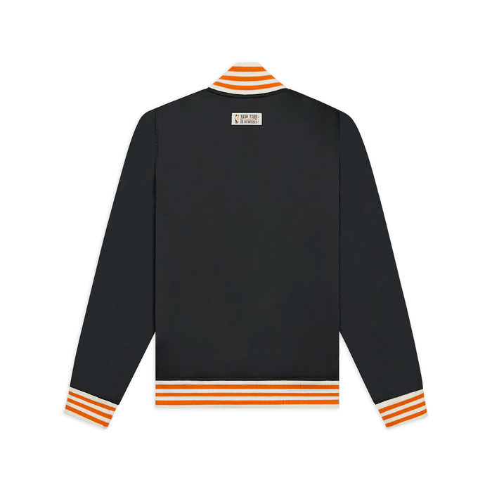 NYON x Knicks Midtown Varsity Satin Jacket Black - Image 2