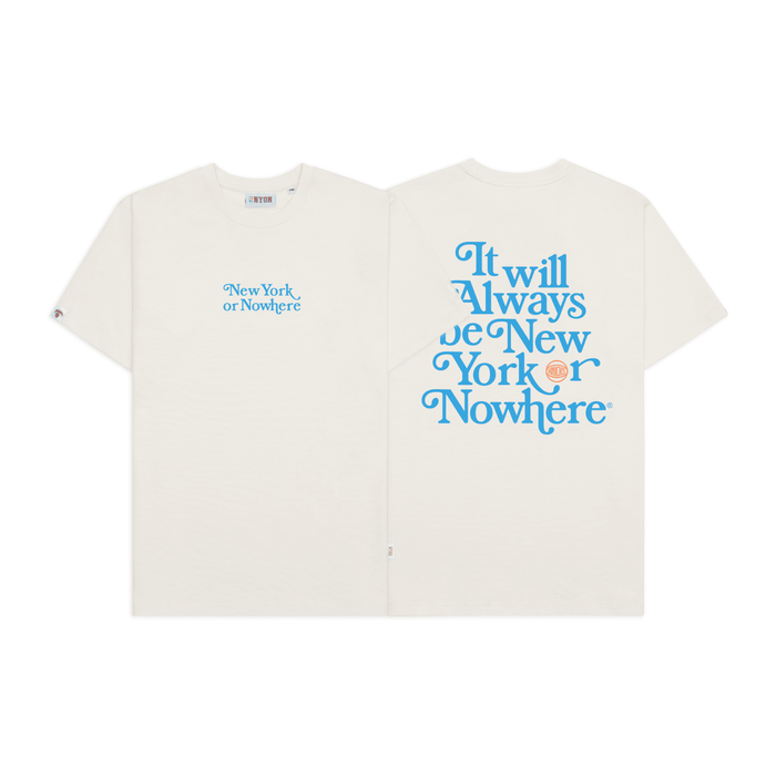 NYON x Knicks Cream Motto Tee - Image 3