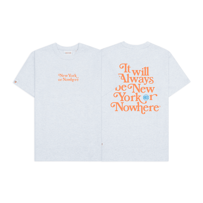 NYON x Knicks White Heather Motto Tee - Image 3