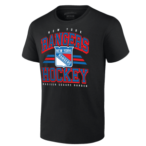 We Bleed Blue Rangers Stripe Logo Black Tee