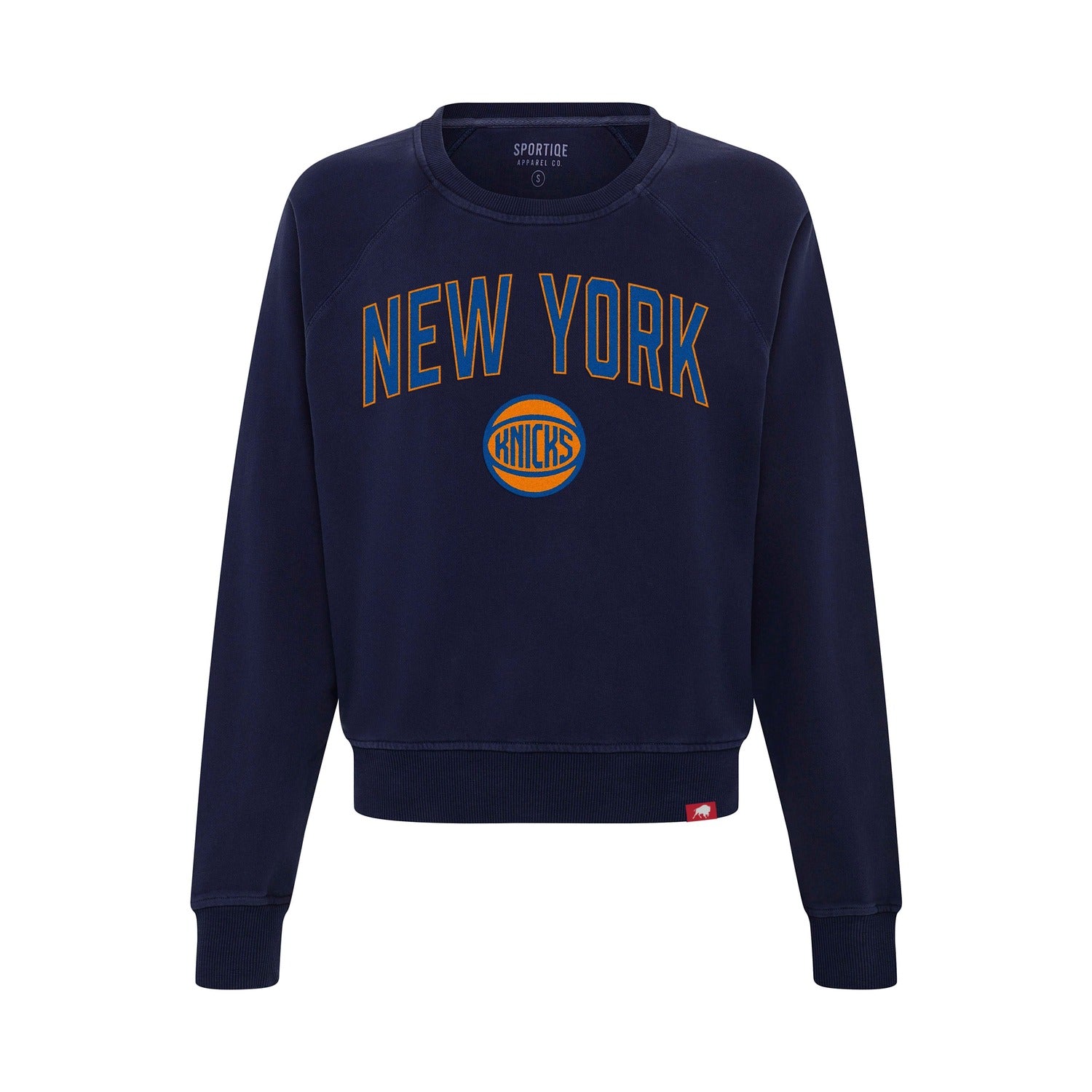 Women's Sportiqe Knicks Navy Chenille New York Ashlyn Cloud Crew