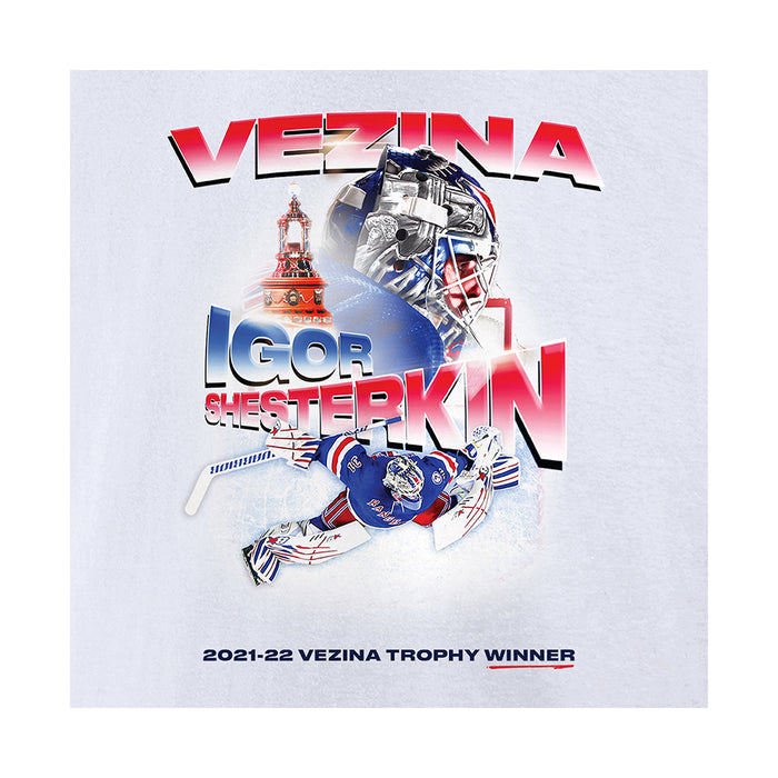 Fanatics MSG Exclusive Shesterkin Vezina Trophy Tee - Image 2