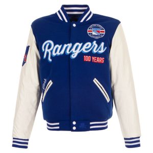 JH Design Rangers Centennial Patched Varsity Jacket