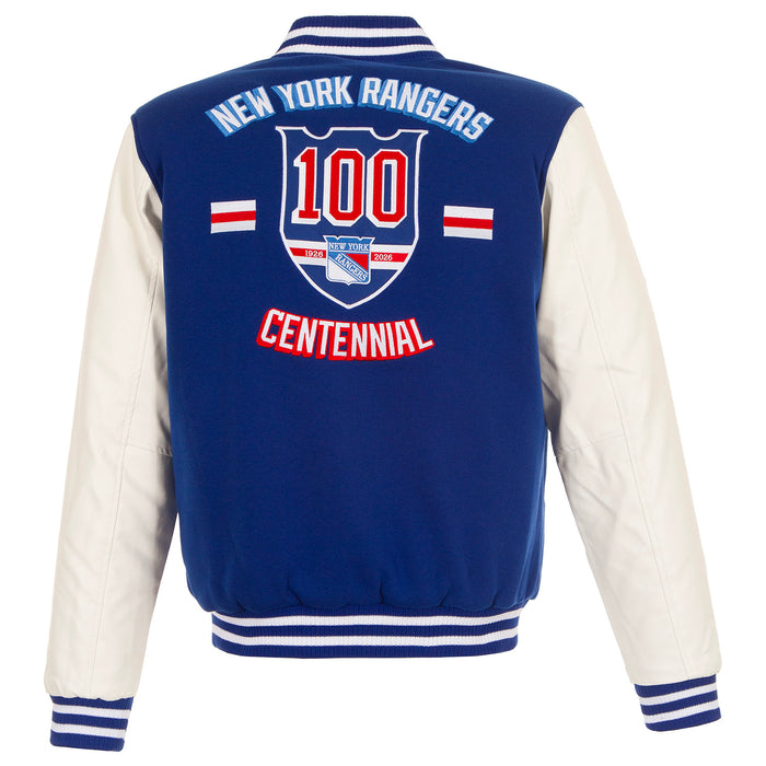 JH Design Rangers Centennial Patched Varsity Jacket - Image 2