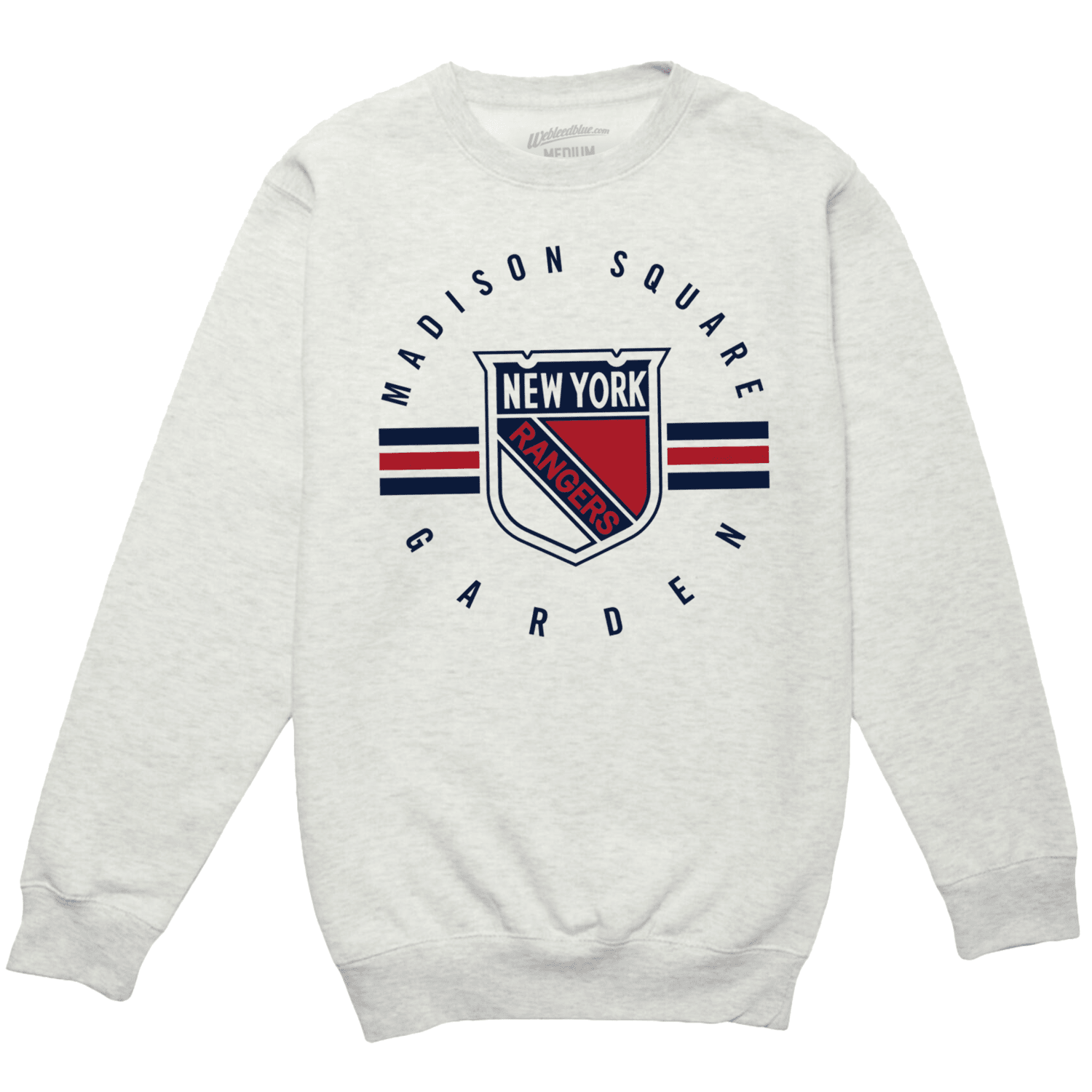 We Bleed Blue Rangers Retro MSG Oatmeal Crew
