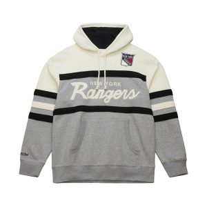 Mitchell & Ness Rangers Grey/Cream Headcoach Hoodie